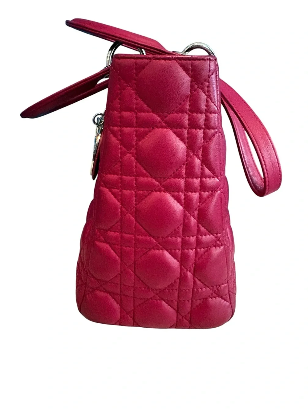 Dior Hot Pink Quilted Lady Dior Top-Handle Satchel